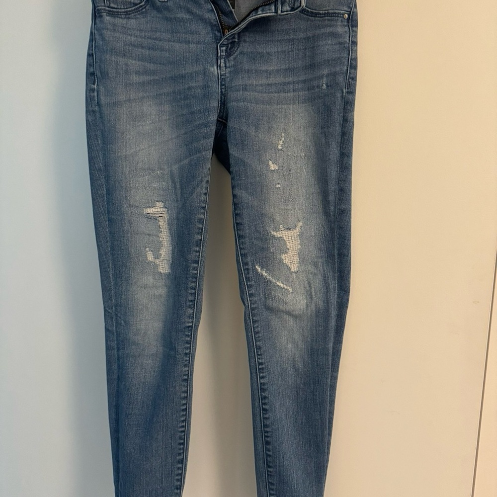 Mossimo Supply Co. Light Blue Distressed Skinny Jeans